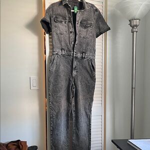 Black Denim Jumpsuit